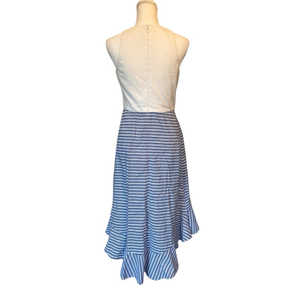 Vince Camuto Cream & Blue Striped Midi Dress - Picture 7 of 14
